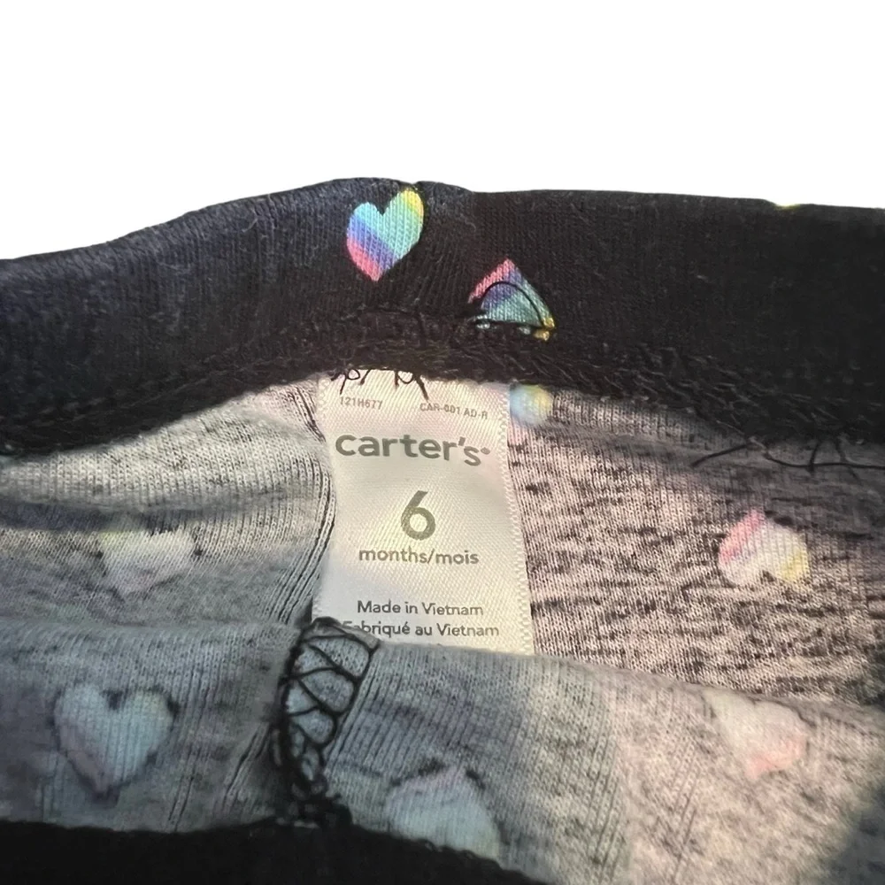 Carters multicolored heart leggings 6 months baby